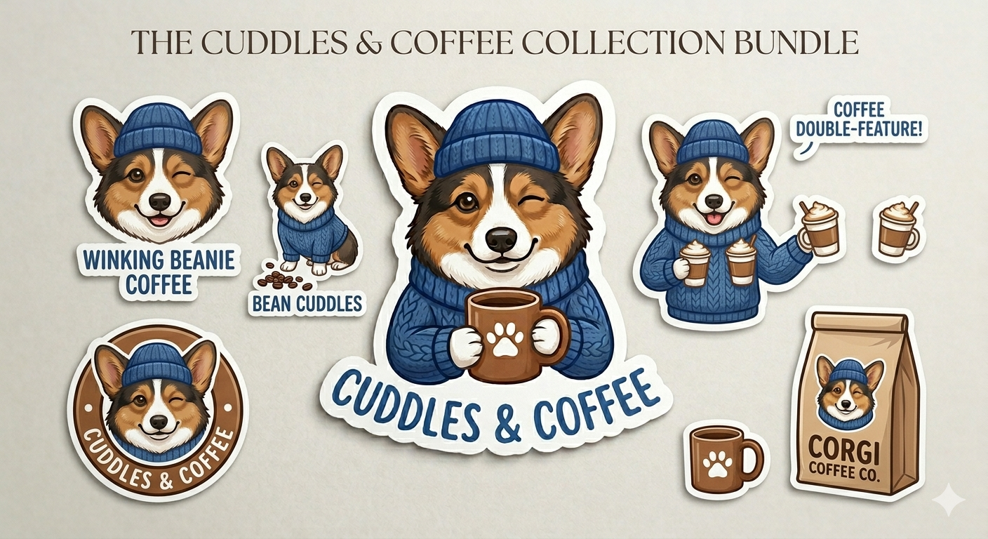 "The Cuddles & Coffee Collection" Sticker Bundle
