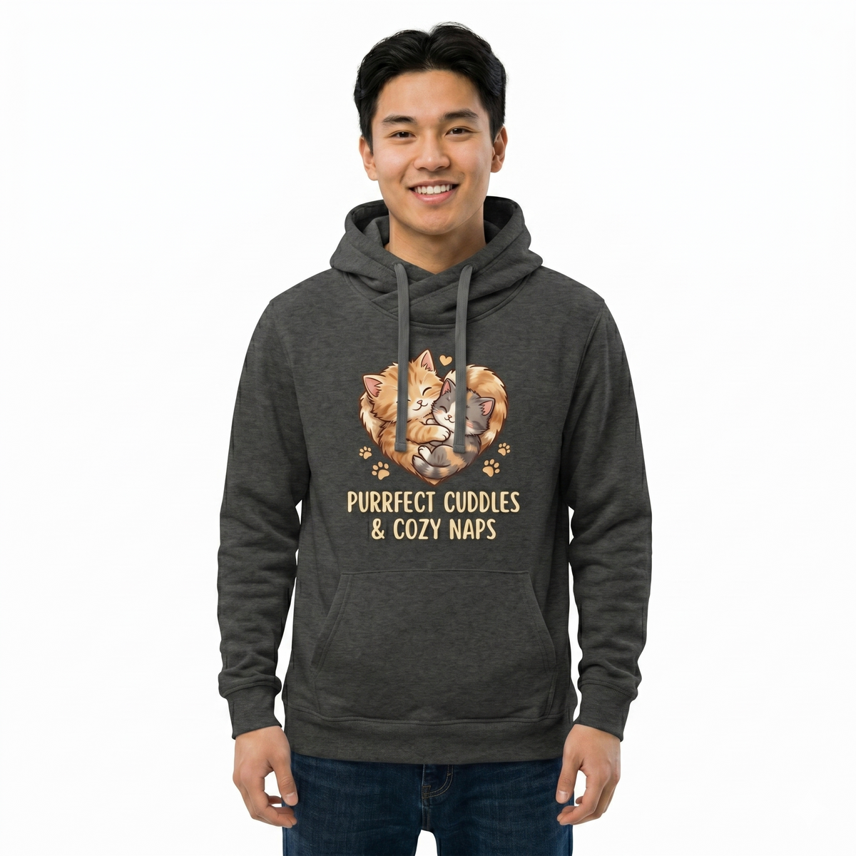 Purfect Cuddles Premium Charcoal Hoodie Forest Green