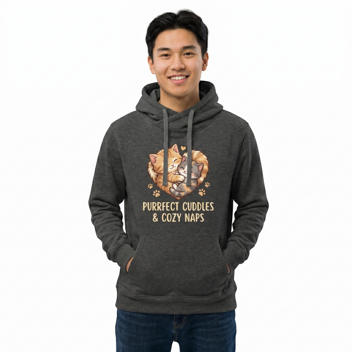 Purfect Cuddles Premium Charcoal Hoodie Forest Green