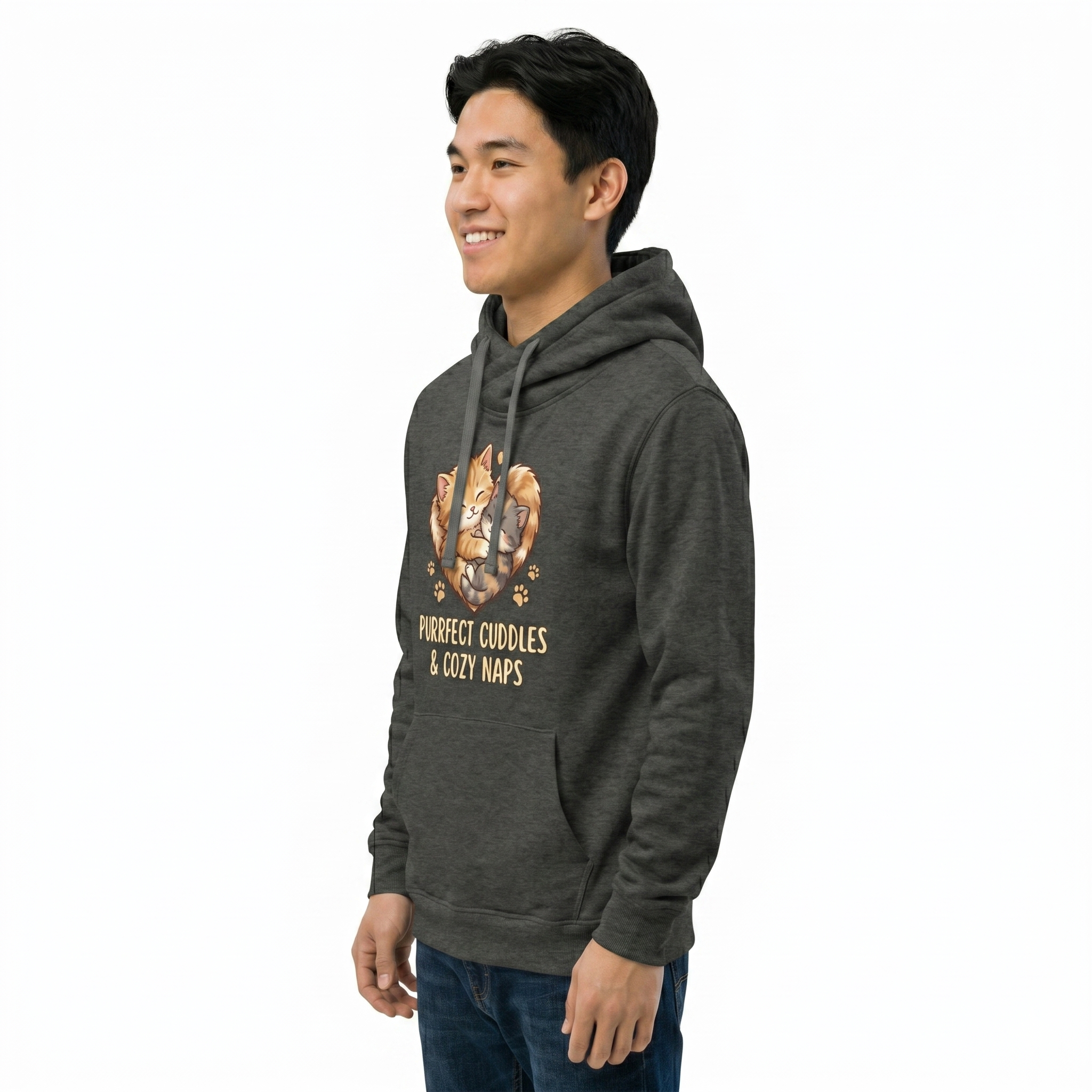 Purfect Cuddles Premium Charcoal Hoodie Forest Green
