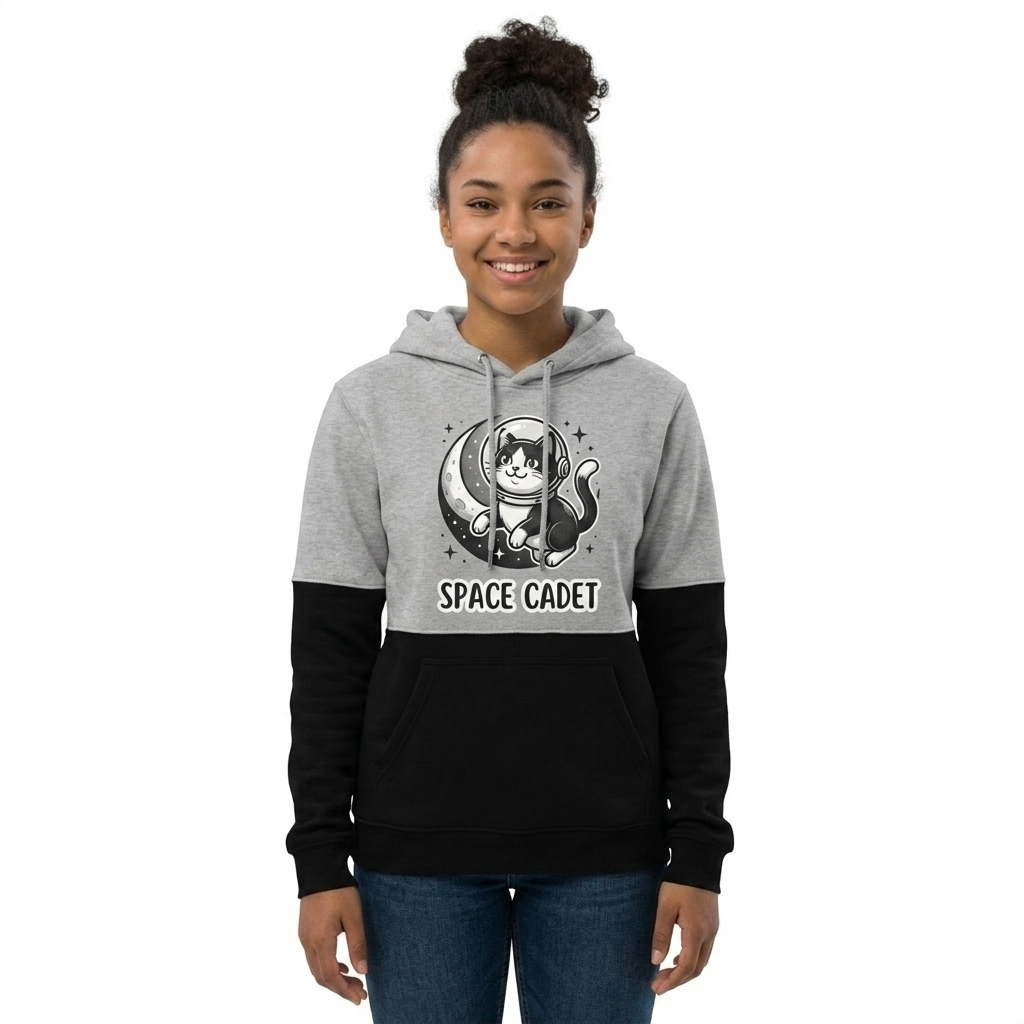 "Space Cadet" Comfort-Tone Hoodie - Black and White