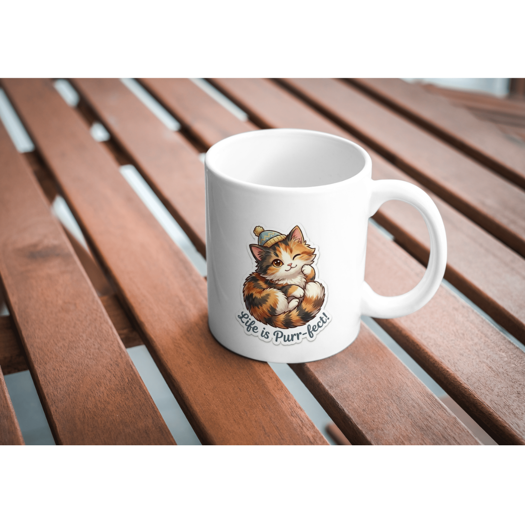 "Stay Pawsitive" Maneki-neko Inspired Vinyl Sticke