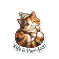 "Stay Pawsitive" Maneki-neko Inspired Vinyl Sticke