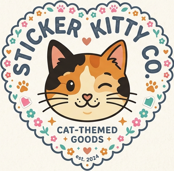 "Sticker Kitty Co." Vintage Heart Emblem Sticker
